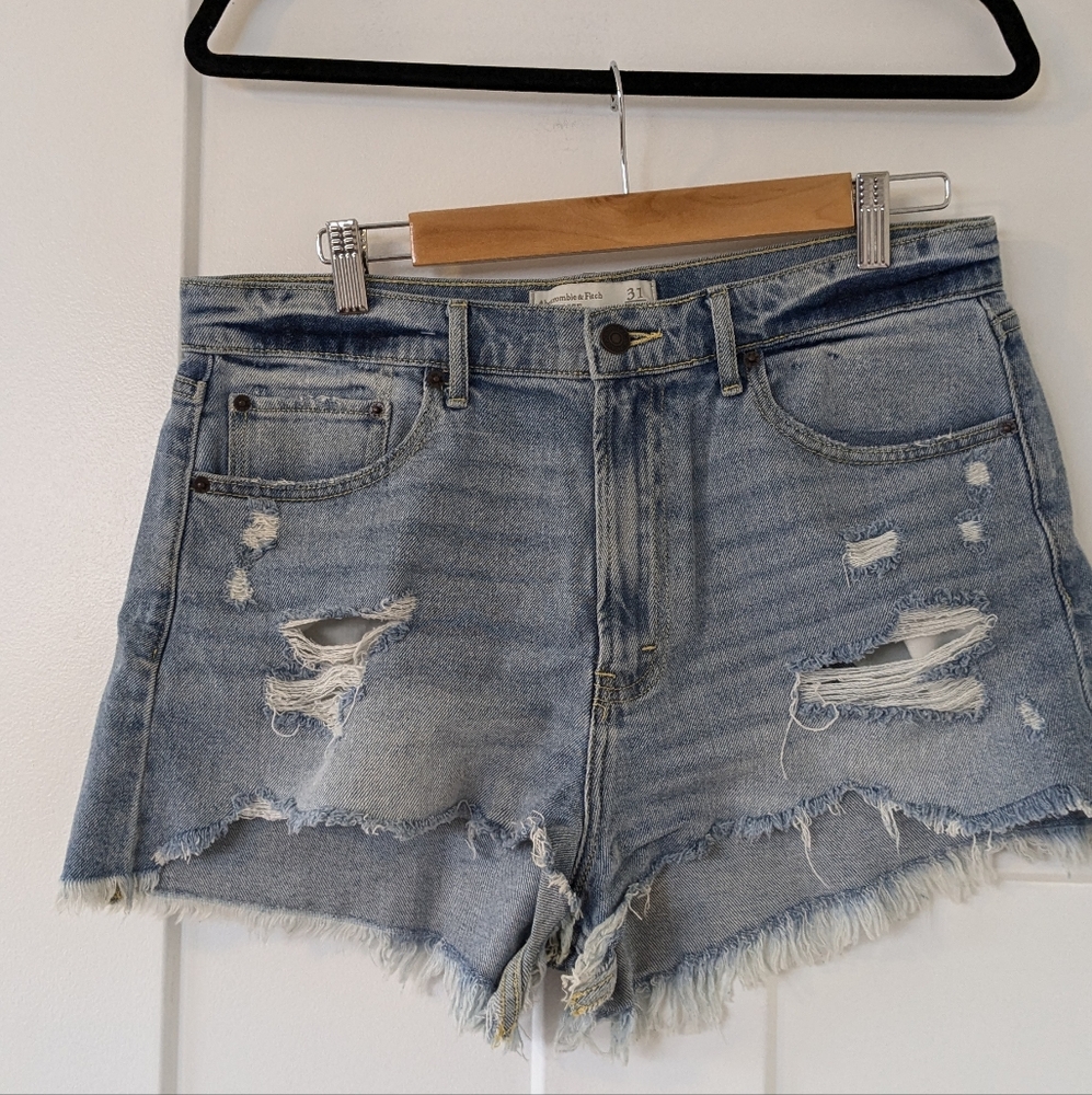 A&F High Rise Jean Shorts